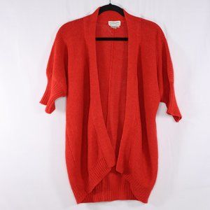 Christian Dior Red Cardigan Sweater Size Small Short Sleeve Open Style
